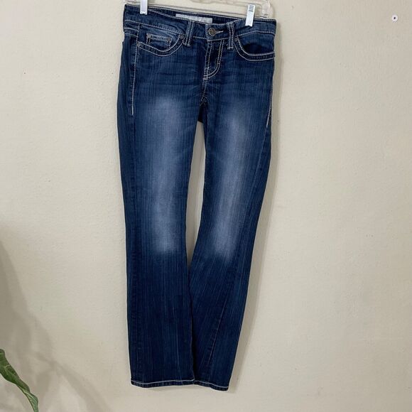 BKE Denim Sabrina Jeans Women's Size 25 Lx 33.5 actual 25x 31” FLARE LEG blue - Picture 1 of 13
